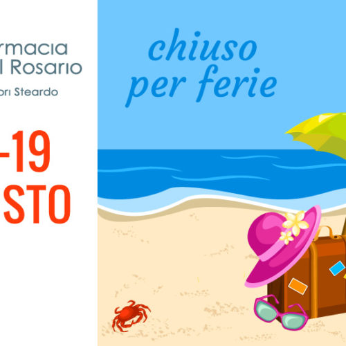 Chiusura per ferie dal 12 al 19 agosto